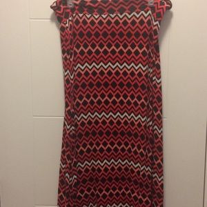Heart soul red Aztec style maxi skirt Sz XL